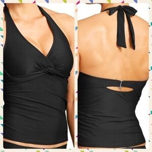 Athleta Elegant Black Tankini Swimwear Swim Top Size 34 D/DD